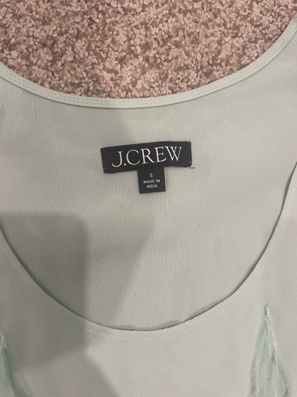 J. Crew Mint Feather-Trim Tank Top Small - Picture 3 of 4